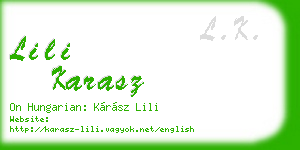 lili karasz business card