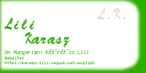 lili karasz business card